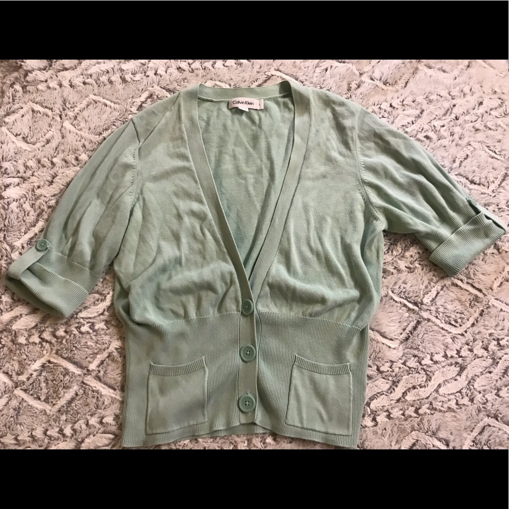 Calvin Klein Teal Cardigan Size L